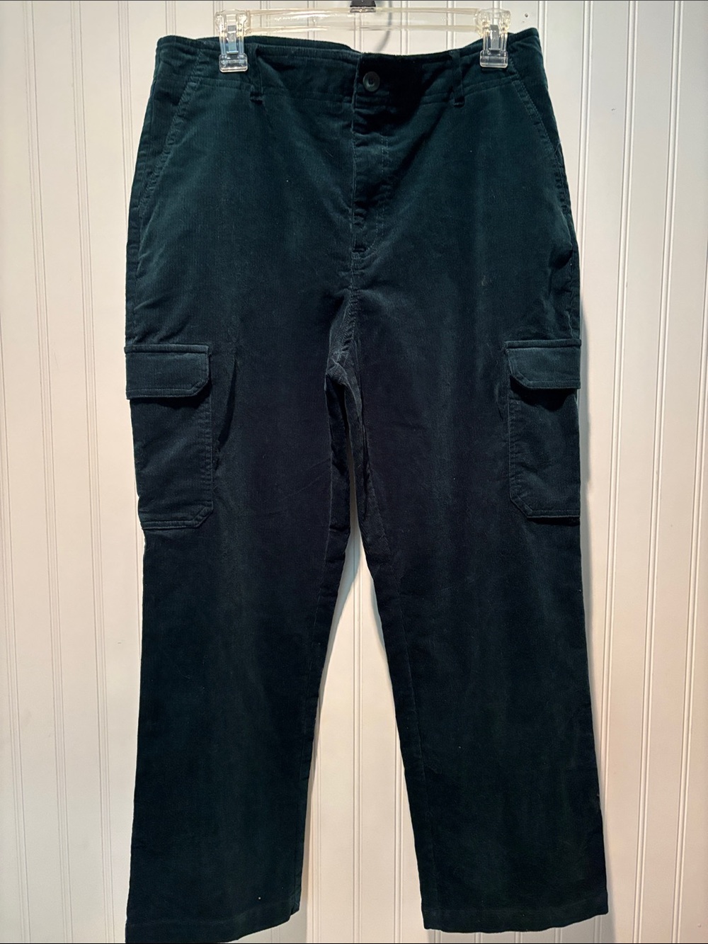 Nanette Lepore Dark Teal Corduroy Cargo Pants Size 12